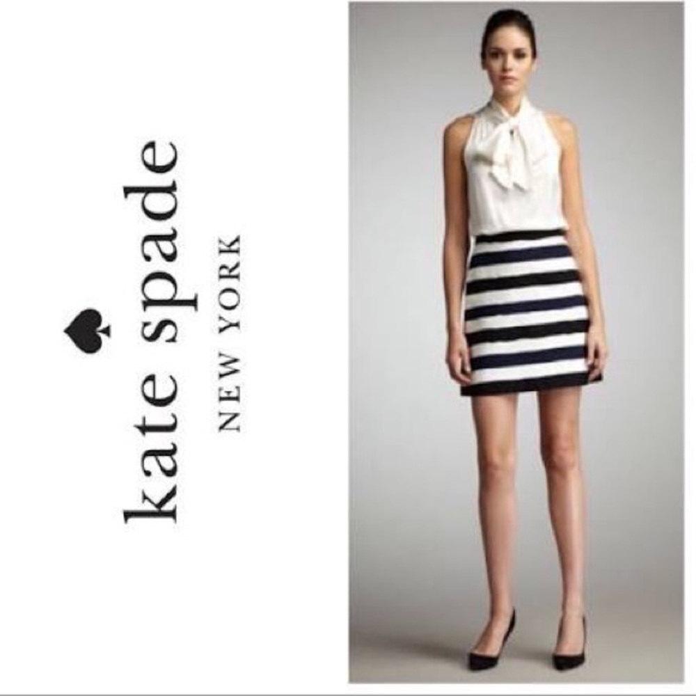 Kate Spade, black and navy stripe skirt!